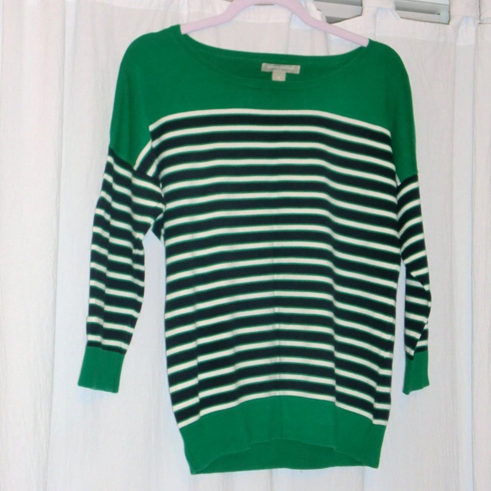 BANANA REPUBLIC - Blue/Green Striped Blouse (M)